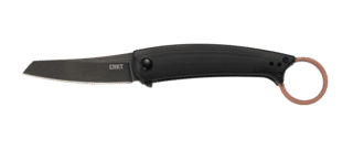 CRKT IBI 2.71" Folding Knife features an angled G10 handle with backring